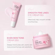Sakura Skin Care Set 4-piece Set Cleansing Eye Cream Face Cream