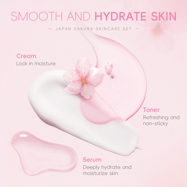 Cherry Blossom Skin Care Set Cleansing And Brightening 6-piece Set