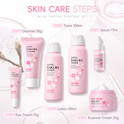 Cherry Blossom Skin Care Set Cleansing And Brightening 6-piece Set