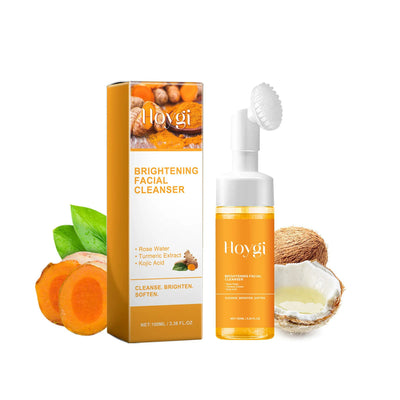 Nettoyant au curcuma, nettoyant en profondeur à l'acide kojique, éliminateur de points noirs, nettoyage de la peau, contrôle du sébum, décoloration, marques d'acné, brillance, nettoyant moussant